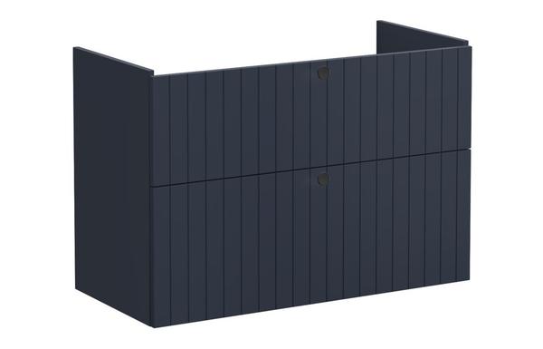 VitrA Root Groove 100cm 2 Drawer Washbasin Unit - Matt Dark Blue